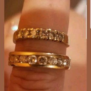 14k diamond rings/bands total 8grams& .1.45 ct